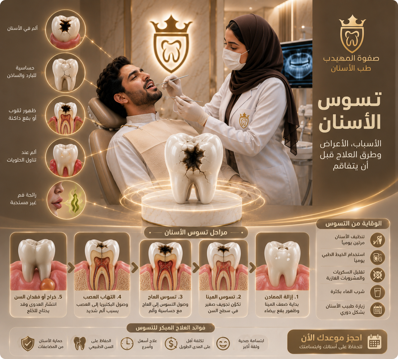 &nbsp;
تسوس الأسنان: الأسباب، الأعراض، وطرق العلاج قبل أن يتفاقم